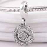 Radiant Spinning Hearts Crystal Pendant Beads 925 Silver Charm Bracelet