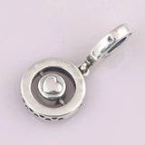 Radiant Spinning Hearts Crystal Pendant Beads 925 Silver Charm Bracelet