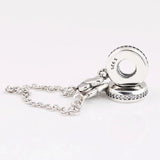Crystal Butterfly Safety Chain Beads for Silver Charm Bracelet