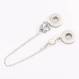 Crystal Butterfly Safety Chain Beads for Silver Charm Bracelet