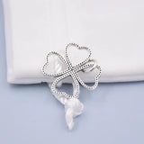 Love Heart Clover Crystal Necklace Pendant 925 Silver Charm Bracelet Jewelry