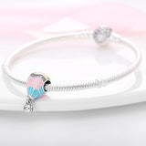 Silver Hot Air Balloon Charm Bead for Bracelet Jewelry