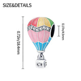 Silver Hot Air Balloon Charm Bead for Bracelet Jewelry