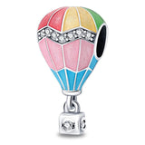 Silver Hot Air Balloon Charm Bead for Bracelet Jewelry