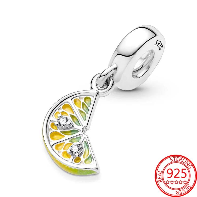 925 Sterling Silver Seed Strawberry Charms Fits Moment Bracelet Necklace DIY