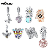 925 Silver Insects Bee Butterfly Charms Pendant For Bracelets DIY