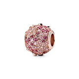 Silver 925 Beads for Jewelry Making Rose Pink Daisy Glass Beads