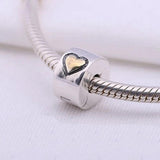 925 Silver Heart Lock Clip for Charms Bracelets DIY