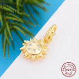 925 Sterling Silver Sun Bead for Charm Bracelet