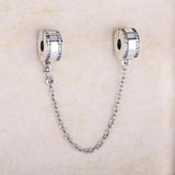 925 Silver Stars Safety Chain Charm Bracelet DIY Jewelry