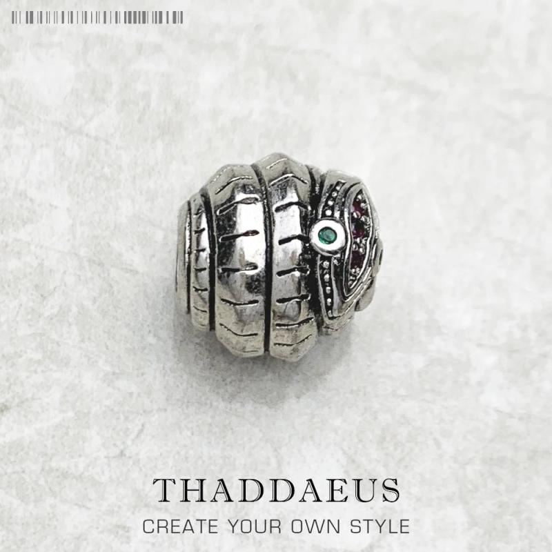 Snake Beads 925 Sterling Silver Charm European DIY Jewelry Accessories