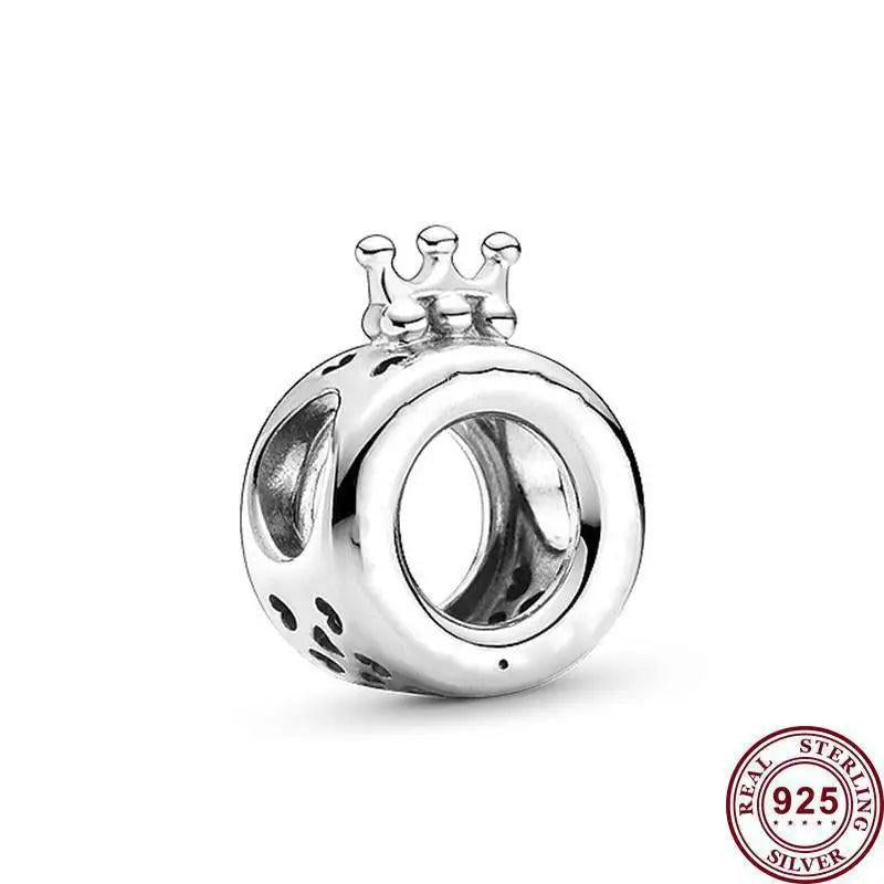 925 Sterling Silver Crown Carriage Beads for Women's Bracelet DIY Charm Jewelry