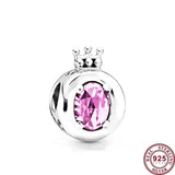 925 Sterling Silver Crown Carriage Beads for Women's Bracelet DIY Charm Jewelry
