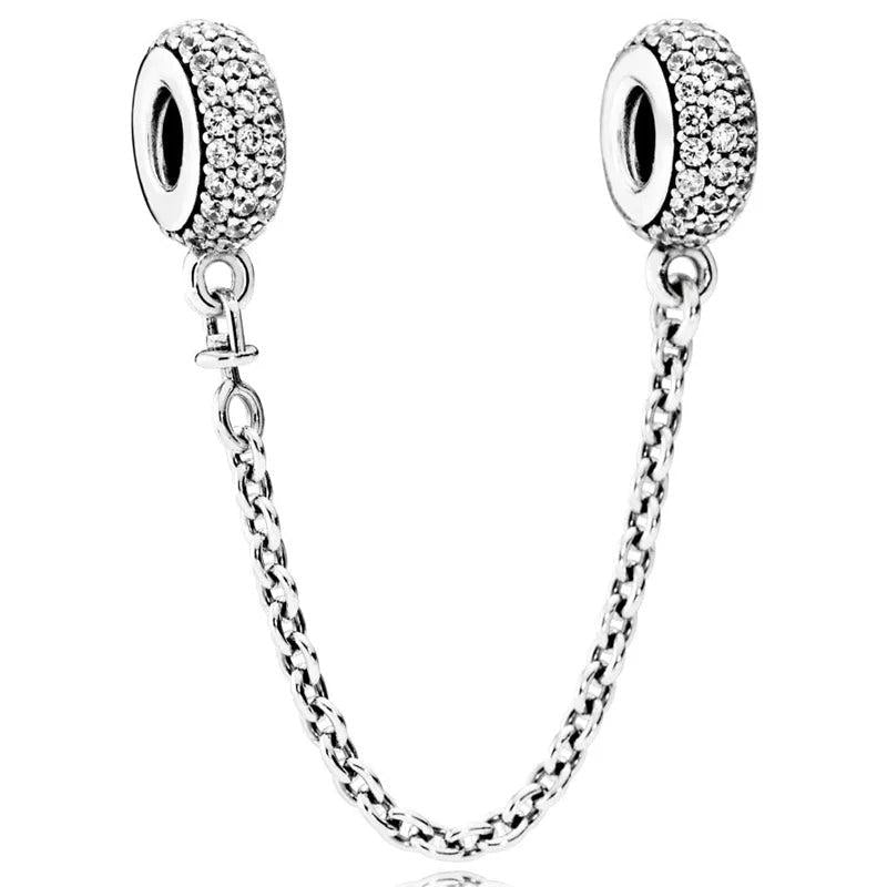 Elegance Butterflies Safety Chain Beads for 925 Silver Charm Bracelet