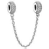 Elegance Butterflies Safety Chain Beads for 925 Silver Charm Bracelet
