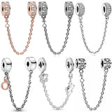 Elegance Butterflies Safety Chain Beads for 925 Silver Charm Bracelet
