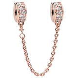 Elegance Butterflies Safety Chain Beads for 925 Silver Charm Bracelet
