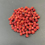 10PCS Half Hole Carved Flower Red Rose Coral Beads Jewelry Making 8MM