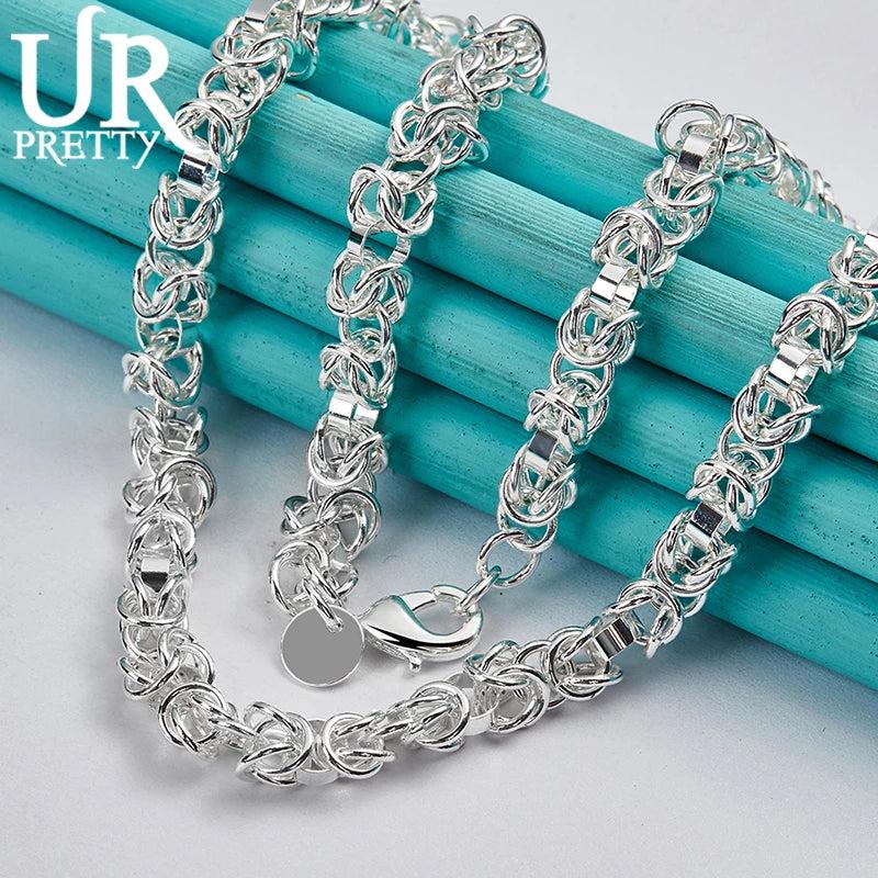 925 Sterling Silver 7mm Circle Chain Necklace 18 Inch Chain
