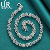 925 Sterling Silver 7mm Circle Chain Necklace 18 Inch Chain