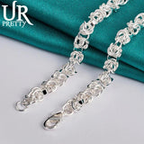 925 Sterling Silver 7mm Circle Chain Necklace 18 Inch Chain