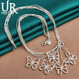 925 Silver Butterfly Necklace 18 Inch Chain Wedding Charm Jewelry
