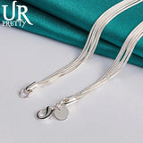 925 Silver Butterfly Necklace 18 Inch Chain Wedding Charm Jewelry