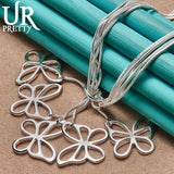 925 Silver Butterfly Necklace 18 Inch Chain Wedding Charm Jewelry