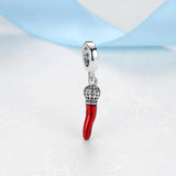925 Sterling Silver Jalapeno Pendant Charm Bead - Red Pepper
