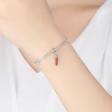 925 Sterling Silver Jalapeno Pendant Charm Bead - Red Pepper
