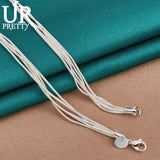 925 Sterling Silver Five Balls Snake Necklace For Man Woman