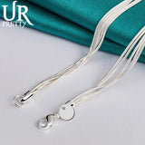 925 Sterling Silver Five Balls Snake Necklace For Man Woman