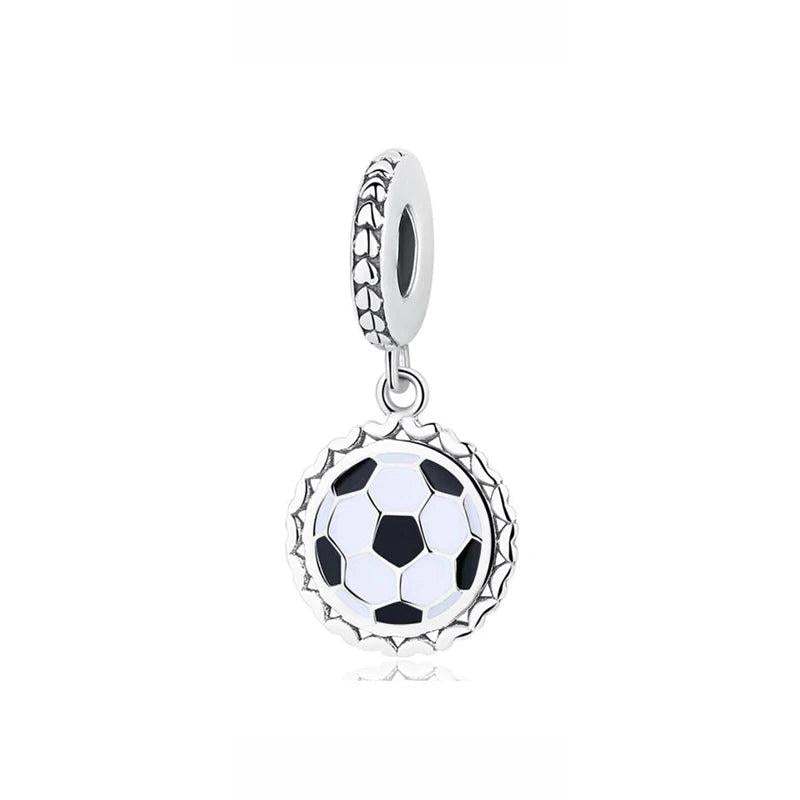 925 Silver Soccer Basketball Hockey Pendant Charms for Bracelets
