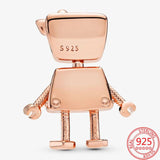 925 Silver Rose Enamel Bella Robot Charm for Bracelet
