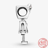 925 Silver Rose Enamel Bella Robot Charm for Bracelet