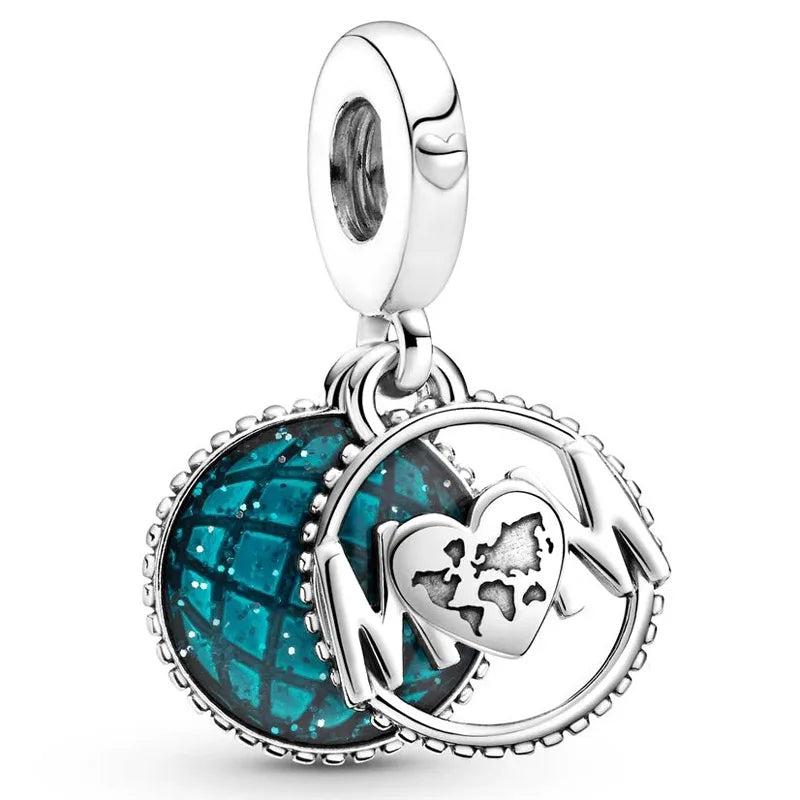 Infinity Family Hearts Pendant 925 Silver Charm for Bracelet