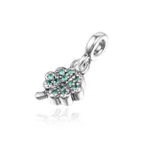 S925 Silver Pendant Charm Ocean Beach Sparkling Beads