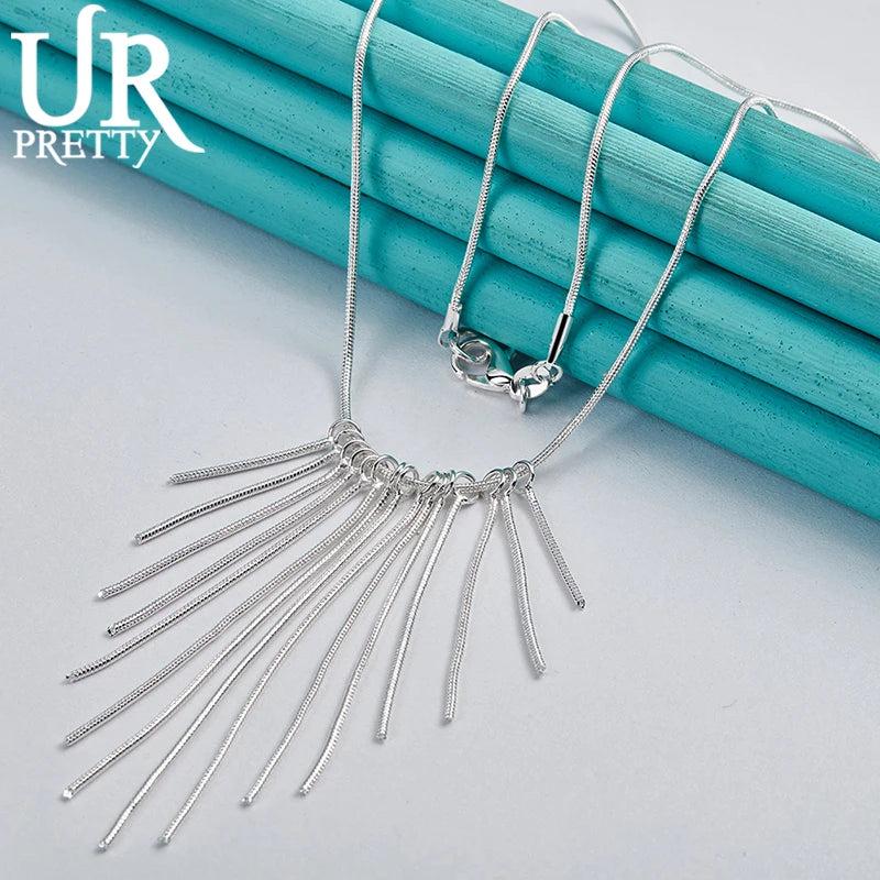 925 Silver Snake Chains Necklace For Party Wedding Charm Jewelry