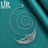 925 Silver Snake Chains Necklace For Party Wedding Charm Jewelry