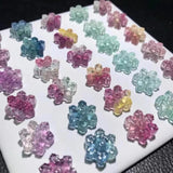 Colorful Fluorite Snowflake Charms Beads for DIY Jewelry - Yellow Green
