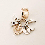 925 Silver Rose Family Charm Pendant Beads for Bracelet & Necklace