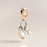 925 Silver Rose Family Charm Pendant Beads for Bracelet & Necklace