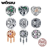 925 Silver Clover Life Tree Charms Pendant Bracelets Women Party DIY Jewelry