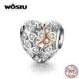 925 Silver Clover Life Tree Charms Pendant Bracelets Women Party DIY Jewelry