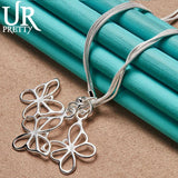 925 Silver Butterfly Necklace 18-Inch Chain Wedding Charm Jewelry