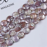 18-19mm Large Fresh Water Real Cultured Coin Pearl Beads String