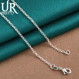 925 Silver Three Butterflies Chain Necklace 18 Inches Woman Charm Jewelry