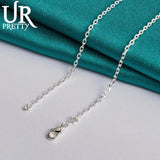 925 Silver Three Butterflies Chain Necklace 18 Inches Woman Charm Jewelry