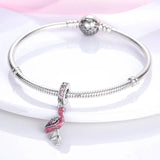 925 Silver Flamingo Charm for Bracelet, Women's Birthday Gift