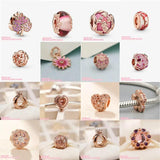 925 Silver Pink Daisy Flower Crown Charm